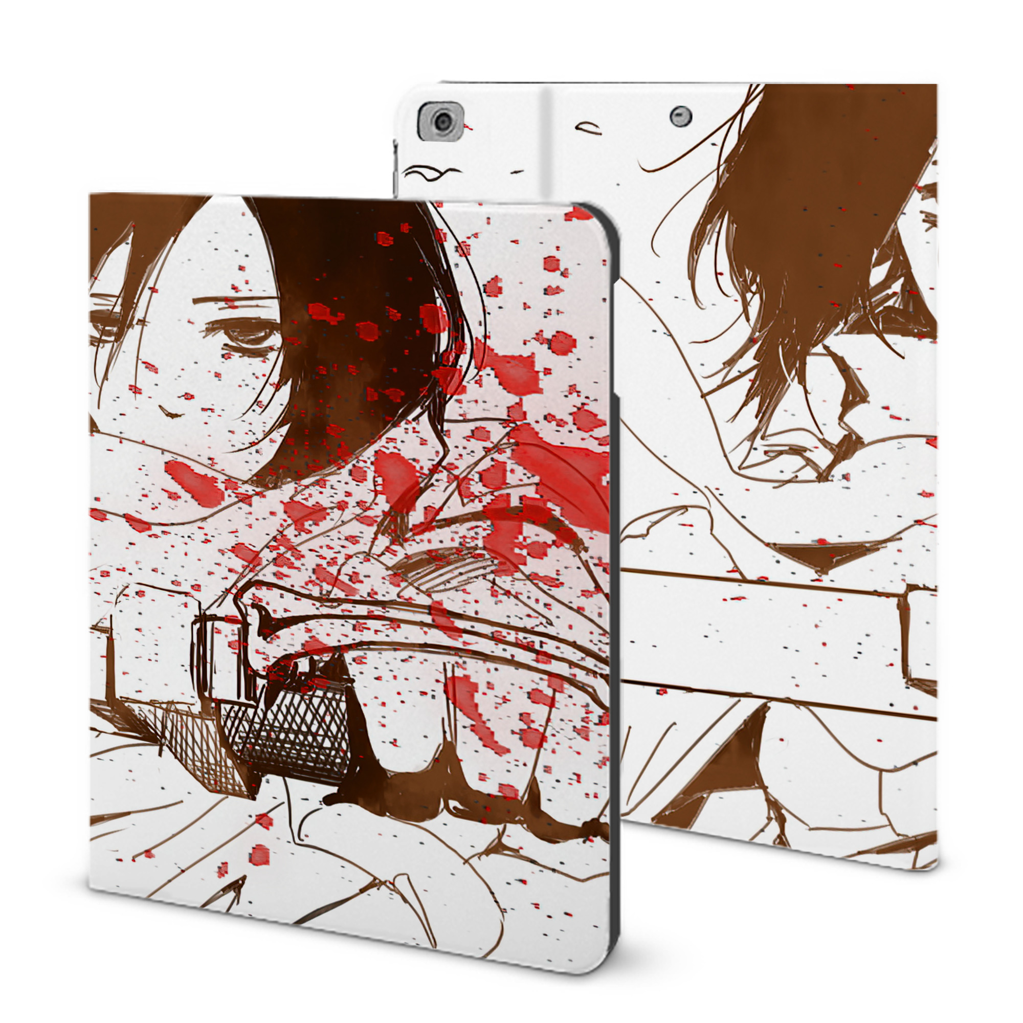 （画像用） 進撃の巨人 Attack on Titan IPad ケース ブック型 PUレザー TPU 耐衝撃 軽量 薄型 ペン収納なし 全面保護 IPad 各モデル対応